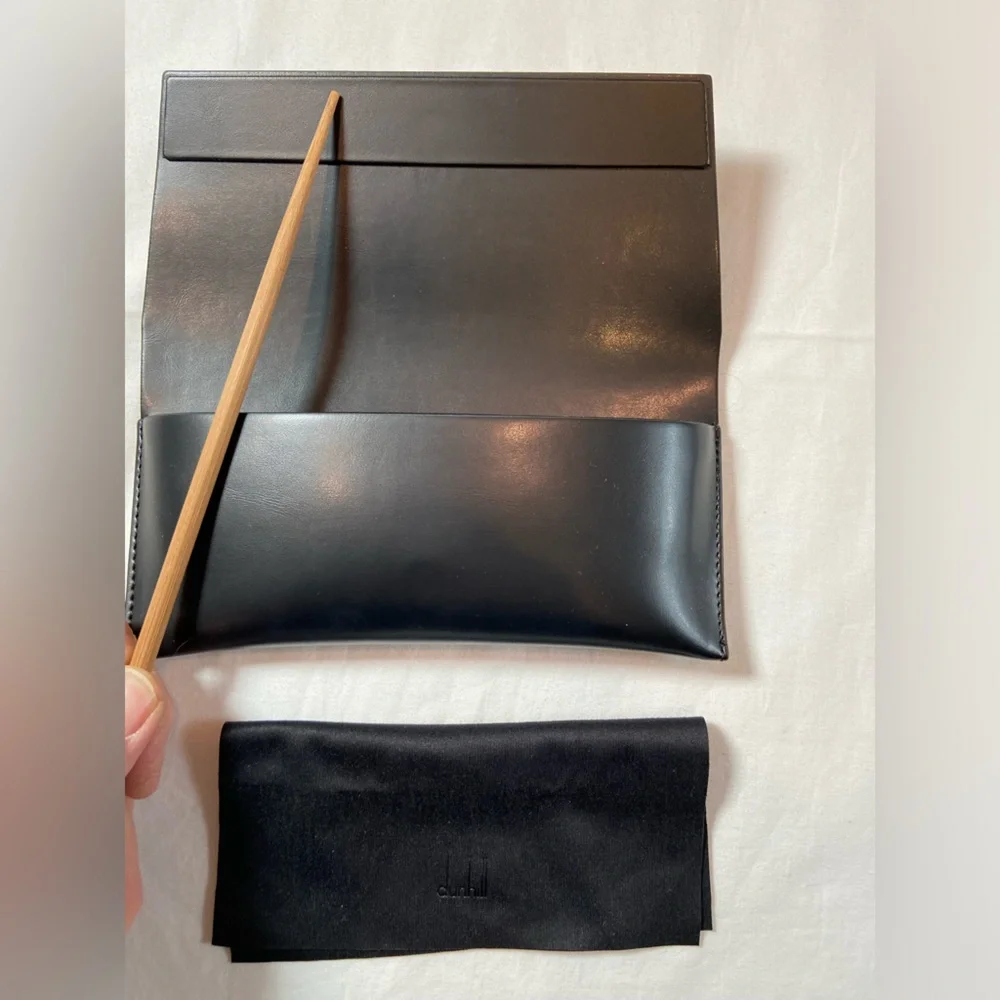 Dunhill Black Leather Eye Glass Case excellent‎ Condition